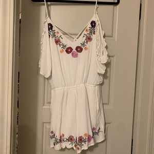 White floral F21 romper